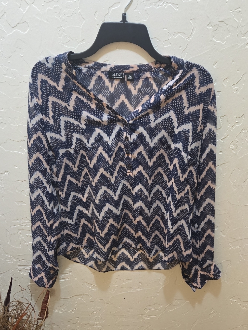 3/$10 a.n.a. Blue and Pink Chevron Top